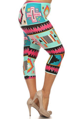 Niobe Clothing Retro Design Plus Size Capri Leggings - leggings
