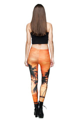 Niobe Clothing Sunset Palms Digital Print Leggings - leggings