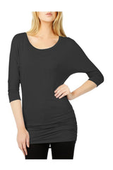 Niobe Clothing 3/4 Sleeve Dolman Top with Side Shirring - Tunics