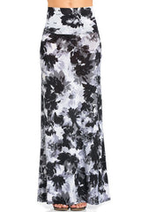 Niobe Clothing Black Floral Printed Maxi Skirt - Skirts