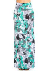 Niobe Clothing Mint Floral Printed Maxi Skirt - Skirts