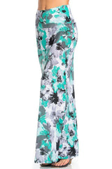 Niobe Clothing Mint Floral Printed Maxi Skirt - Skirts