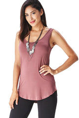 Emma's Closet High Low Asymmetric Side Hem Scoop Neck Tank Top - Tops
