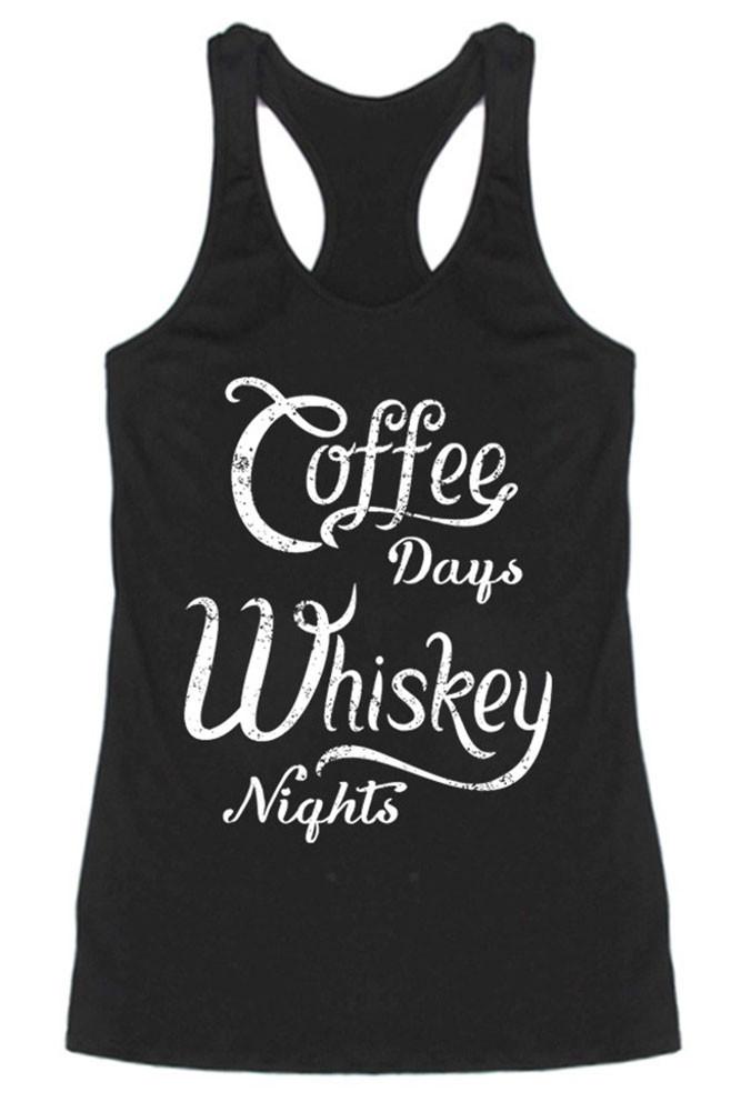Niobe Clothing Coffee & Whiskey Racerback Tank Top - g_tanktops