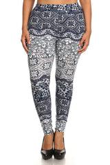 Niobe Clothing Botanical Timepiece Design Plus Size Leggings - leggings