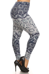 Niobe Clothing Botanical Timepiece Design Plus Size Leggings - leggings