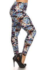Niobe Clothing Kaleidoscope Petals Design Plus Size Leggings - leggings