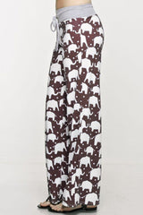 12Pm Mon Ami Elephant Print Casual Lounge Pants - pants