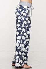 12Pm Mon Ami Elephant Print Casual Lounge Pants - pants