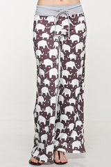 12Pm Mon Ami Elephant Print Casual Lounge Pants - pants