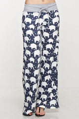 12Pm Mon Ami Elephant Print Casual Lounge Pants - pants