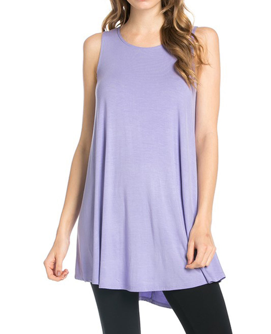 Azules Sleeveless A-line Tank Tunic - Tunics f_tops