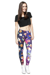 Niobe Clothing Space, Cats, and Sweets Digital Print Leggings - leggings