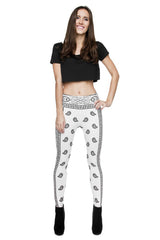 Niobe Clothing White Bandana Digital Print Leggings - leggings