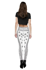 Niobe Clothing White Bandana Digital Print Leggings - leggings
