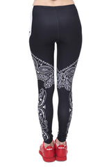 Niobe Clothing Black Star Bandana Digital Print Leggings - leggings