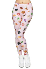 Niobe Clothing Sweets and Cats Digital Print Leggings - leggings
