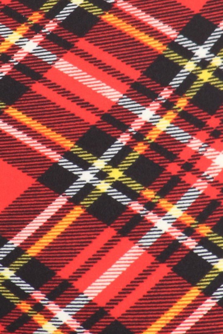 Niobe Clothing Red Multi Plaid Design Leggings - Leggings p_leggings