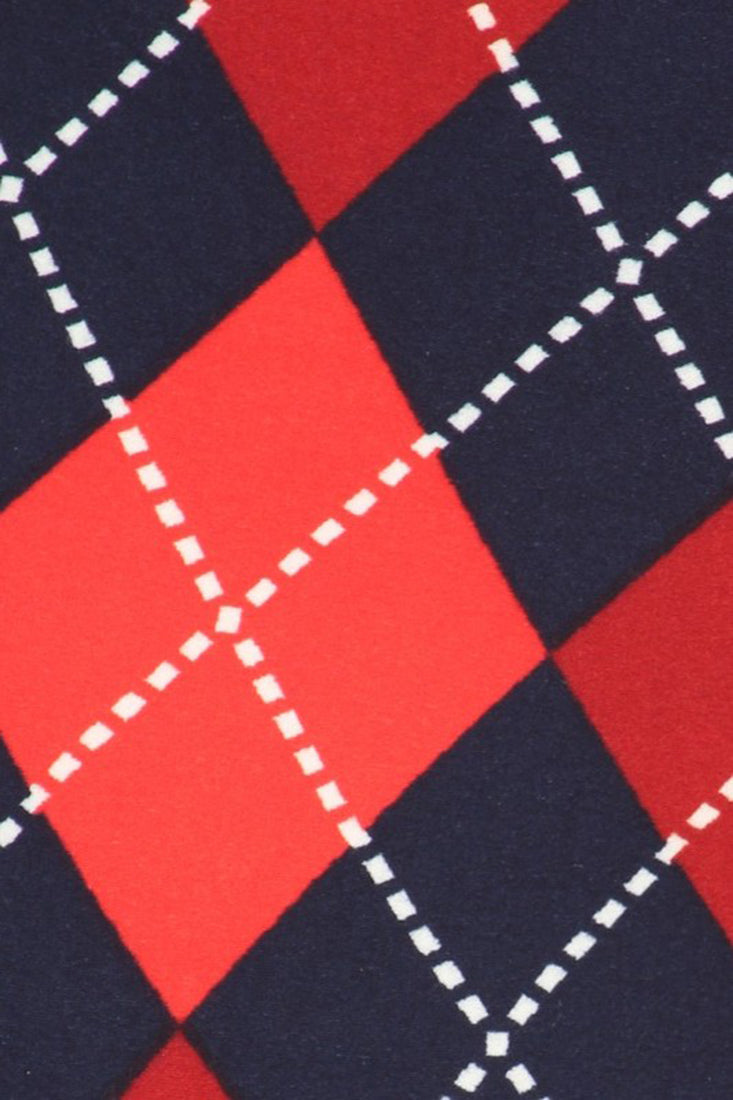 Niobe Clothing Navy Red Argyle Design Leggings - Leggings p_leggings