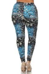 Niobe Clothing Sea Lily Design Plus Size Leggings - leggings