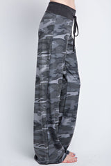 12Pm Mon Ami Grey Camo Casual Lounge Pants - pants