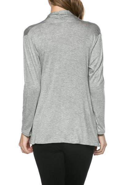 Niobe Clothing Rayon Span Open Long Sleeve Cardigan - f_outerwear