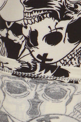 Niobe Clothing Cream Skull Print Lined Leggings - leggings