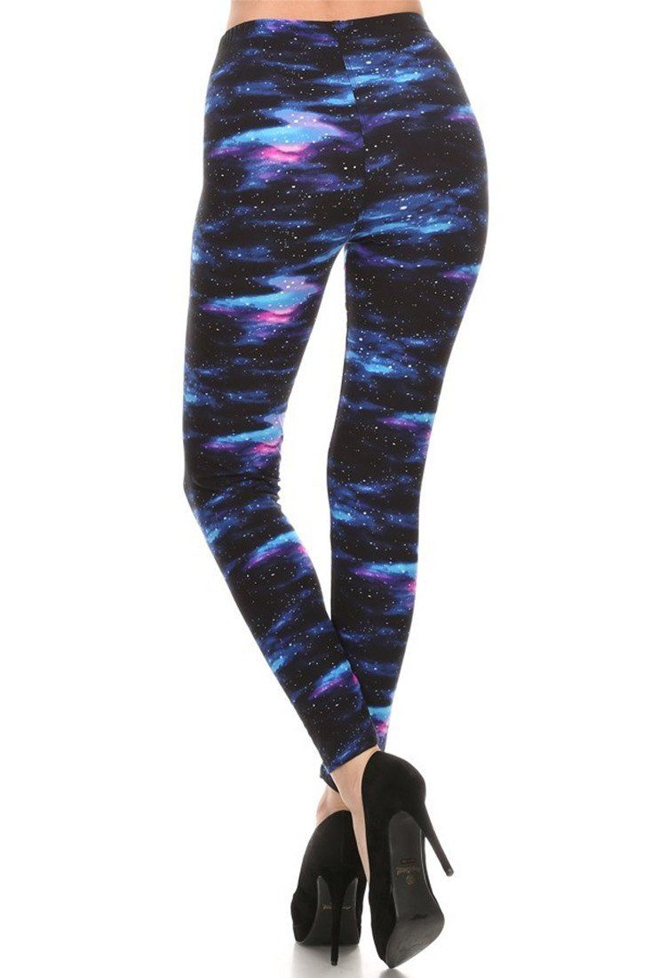 Milky Way Galaxy Graphic Print Lined Leggings leggings- Niobe Clothing