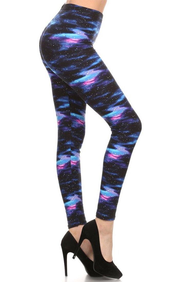 Niobe Clothing Milky Way Galaxy Graphic Print Lined Leggings - Leggings p_leggings