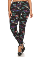 Niobe Clothing Hawaiian Nights Design Plus Size Leggings - leggings