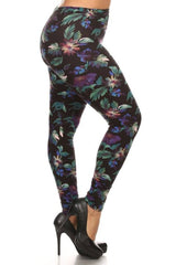 Niobe Clothing Hawaiian Nights Design Plus Size Leggings - leggings