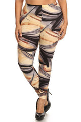 Niobe Clothing Brushstrokes Design Plus Size Leggings - leggings