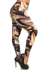 Niobe Clothing Brushstrokes Design Plus Size Leggings - leggings