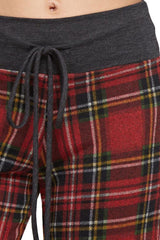 12Pm Mon Ami Red Plaid Casual Lounge Pants - pants