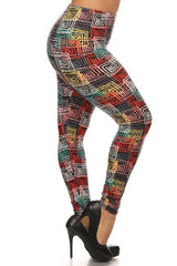 Niobe Clothing Labyrinth Design Plus Size Leggings - leggings
