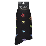 K. Bell Colorful Paw Prints Crew Socks - Socks
