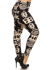 Niobe Clothing Hieroglyphics Design Plus Size Leggings - leggings