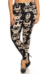 Niobe Clothing Hieroglyphics Design Plus Size Leggings - leggings
