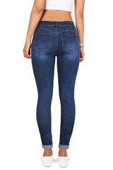 Wax Distressed Slim Fit Stretchy Skinny Jeans - pants