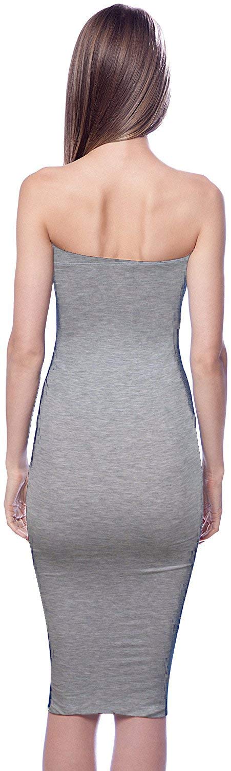 DNA Solid Color Strapless Bodycon Mini Tube Dress - sb_dresses