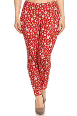Niobe Clothing Christmas Cheer Graphic Print Lined Plus Size Leggings - leggings