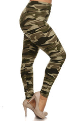 Niobe Clothing Light Army Design Plus Size Leggings - leggings