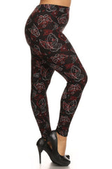 Niobe Clothing Butterfly Etch Design Plus Size Leggings - leggings