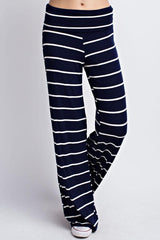 12Pm Mon Ami Striped Navy White Casual Lounge Pants - pants