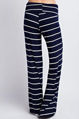 12Pm Mon Ami Striped Navy White Casual Lounge Pants - pants
