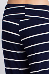 12Pm Mon Ami Striped Navy White Casual Lounge Pants - pants