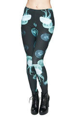 Niobe Clothing Jellyfish Digital Print Leggings - leggings