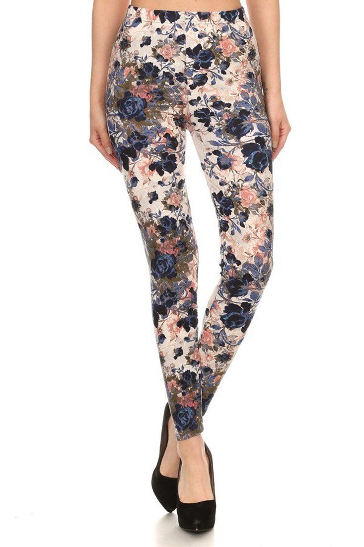 Niobe Clothing Floral Garden Graphic Print Lined Leggings - Leggings p_leggings