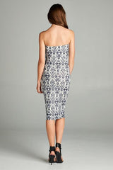 DNA Baroque Elegance Strapless Bodycon Mini Tube Dress - f_dresses