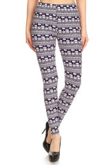 Niobe Clothing Elephant Love Graphic Print Lined Leggings - leggings